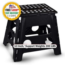 Taburete Con Escalon Plegable, 13 Pulgadas, Taburete Con Escalon Antidesliza