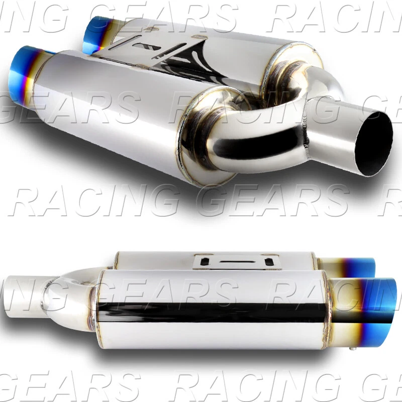 3.5英寸双斜烧头2.5英寸进口不锈钢排气焊接消声器通用 — 第 4/4 张图片