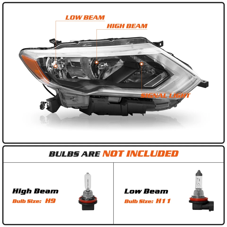 Lámpara de montaje de faros laterales derecho pasajero Nissan Rogue 2017 2018 2019 4 puertas Foto 2 de 4