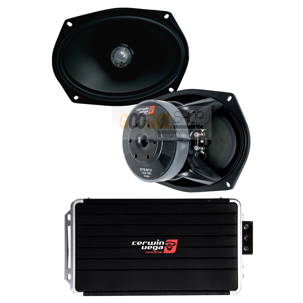 Motorcycle 250W 6X9 2-way Coax-sub Speakers 1000W 2-channel class-D Amplifier 88590₽