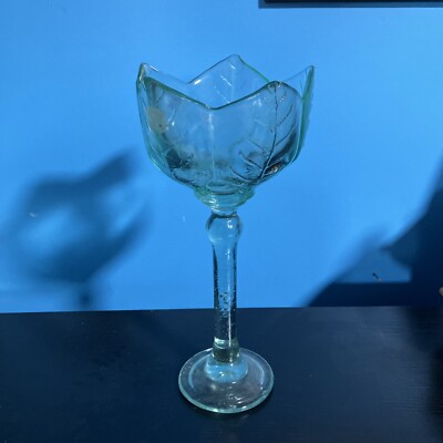 Hoff Interieur Trophy Lantern Made of Glass Leaf Design & Air Bubbles 12.5 