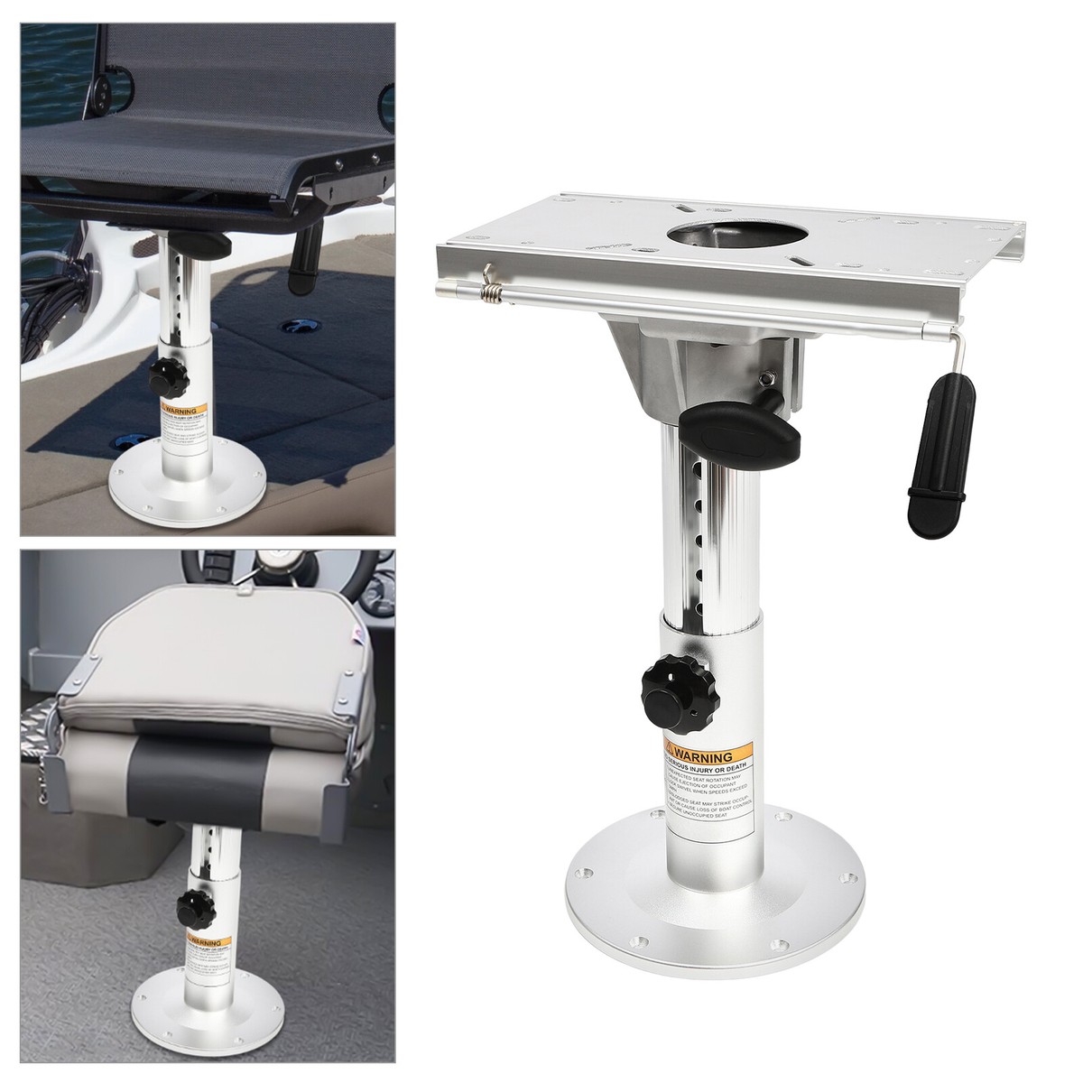 Boat Seat Pedestal Boat Chair Base with Aluminum Slide Swivel