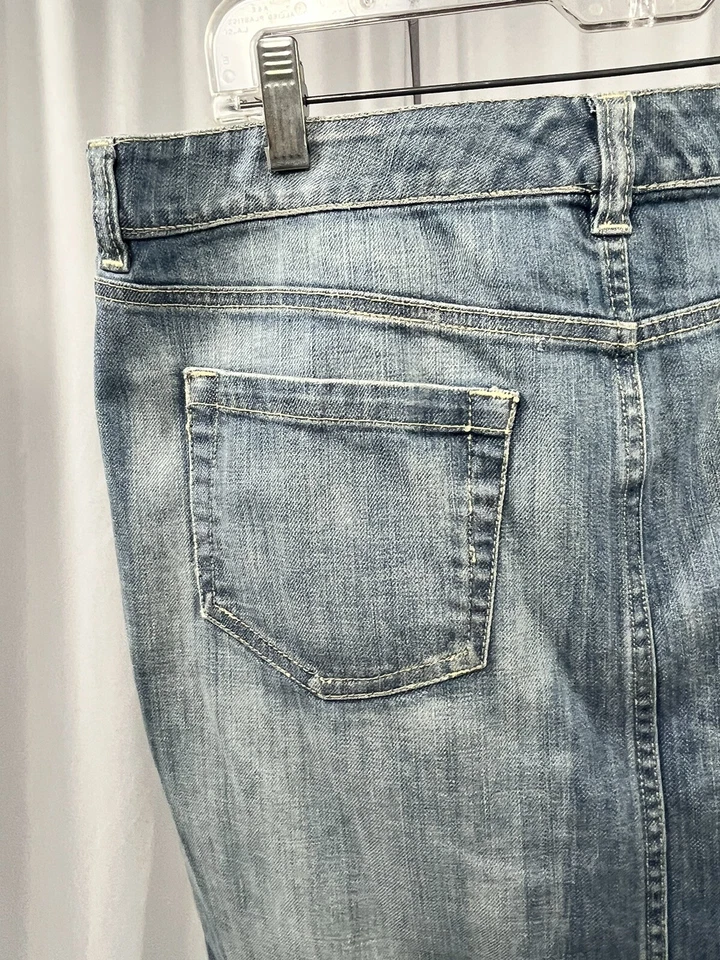 BCBGirls Mujer Falda Talla 12 Lavado Ligero Denim Lápiz Falda Algodón Informal Foto 4 de 4