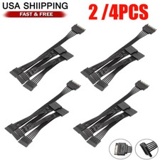 For HDD SSD SATA Power 15 Pin 1 Male To 5 Female Splitter Hard Drive Cable 2/4Pc