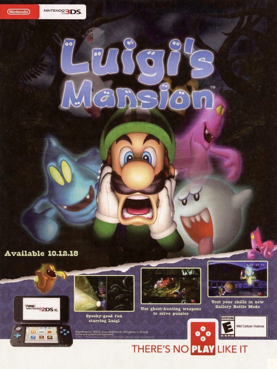Luigi's Mansion Nintendo 3DS GameCube Game Promo Ad Art Print Poster  Glossy