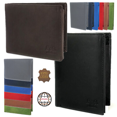 Geldbörse Echtleder Herren Damen Leder Portemonnaie Geldbeutel Portmonee Wallet