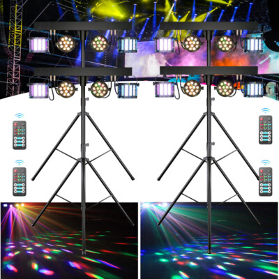 DJ Party Bühnenlicht mit Stand T-Bar Stativ DMX RGBW Par Licht Disco Show U`King