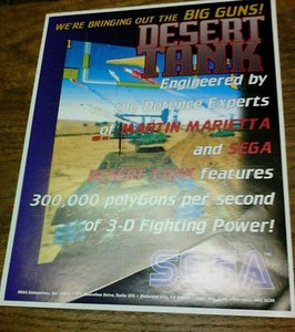 Sega DESERT TANK Arcade Video Game flyer - original