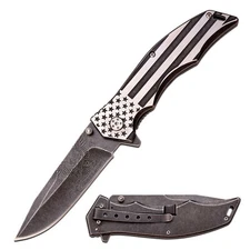Knife MTech USA 8.75" Overall Frame lock Spring Assisted Flag Handle MX-A849AE