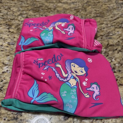 Speedo Mermaid Water Wings Set Girl s 2-12yr Pink Swimming Pool Arm Floaties Cpx