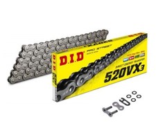 DID VX3 Motorrad X-Ringkette verst&auml;rkt offen 520 Teilung 116 Glieder Clipschloss