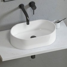 Bathroom Counter Top Ceramic Wash Basin Cloakroom Sink Round Square White/Black