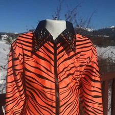 orange western show shirt pleasure horsemanship showmanship leadline girls M