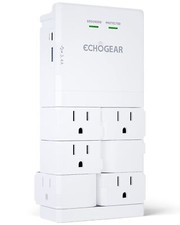 Wall Outlet With Usb Ports  Surge Protection Power Protect 8 Devices 6 Rotating