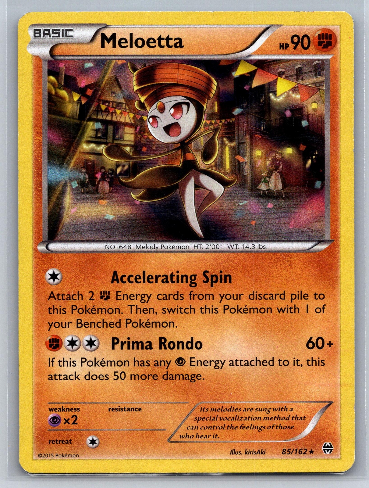 Meloetta 85/162 Holo Rare Pokemon XY - BREAKthrough Lightly played