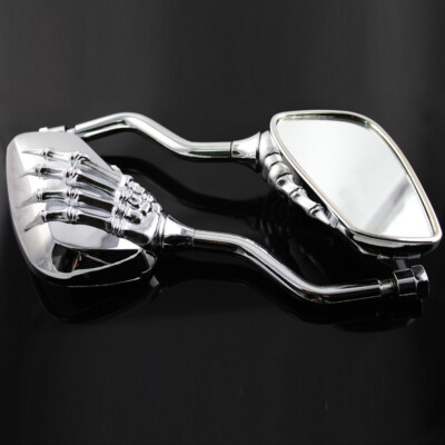 8mm thread Motorcycle Bike Rearview Side Mirrors Skeleton Skull Hand fit Honda
