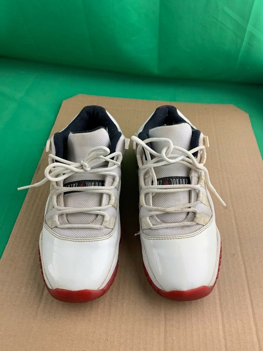 Air Jordan 11 “Cherry” USED NIKE YOUTH AIR JORDAN XI 11 RETRO LOW GS WHITE CHERRY 528896