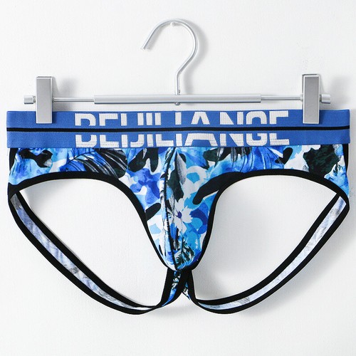 Men's Sexy Printed Thong Low-rise Cotton Underwear Gay Erotic Panties - Picture 17 of 19