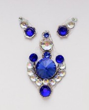 Tribal Bindi Hyacinth Macaw ATS Tribal Fusion FCBD Style Bellydance Face Jewelry