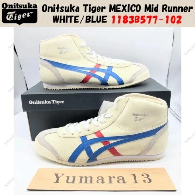 Onitsuka Tiger MEXICO Mid Runner BLANC/BLEU 1183B577-102 taille unisexe - Photo 1/4