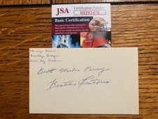 Beattie Feathers signed 3x5 index card, Tennessee AA, NFL Bears, CFHOF, D. 1979