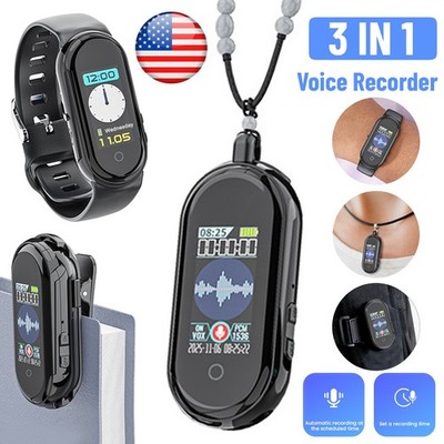 3-IN-1 AI Voice Recorder, 64GB Audio Record Device, for Transcribe & Summarize