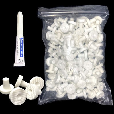 Ceramic Coral Frag Plugs 100 Pack Free Aquarium Glue for SPS LPS Tile (100 Pl...