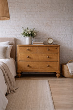Victorian Stripped Pitch Pine Chest 4 Drawers On Turned Legs (906)