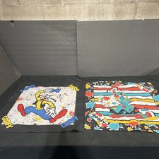 2-Walt Disney Goofy Paint Splatter Bandana Handkerchief 50/50 Cotton Poly USA