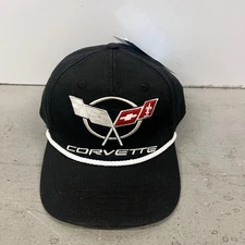 Corvette C5 Logo Hat Black White Rope Snapback Cap GM Licensed New With Tags
