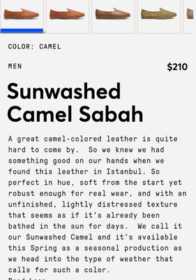 Men’s Sabah Loafers Sun Washed Camel Brown Made by Hand Men\'s 38 - US 7 Men main image 2