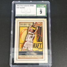 2002 Fleer Authentix WNBA #101 SUE BIRD RC HOF Rookie #/2002 CSG 9