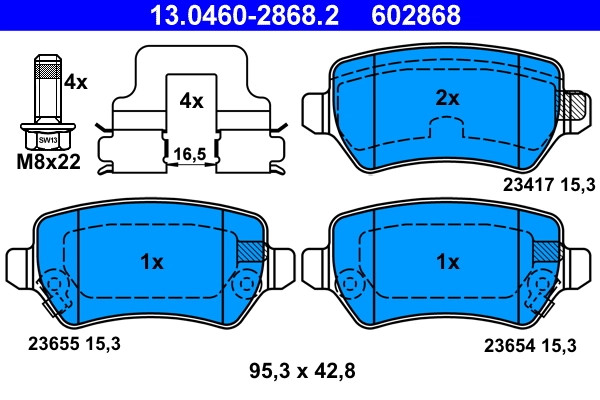 Plaquettes de frein ATE haute performance en composite céramique pour Chevrolet