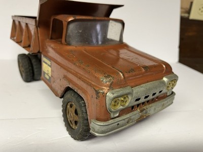 Tonka dump trucks 二台 VINTAGE TONKA HYDRAULIC Brown BRONZE DUAL Wheels DUMP TRUCK