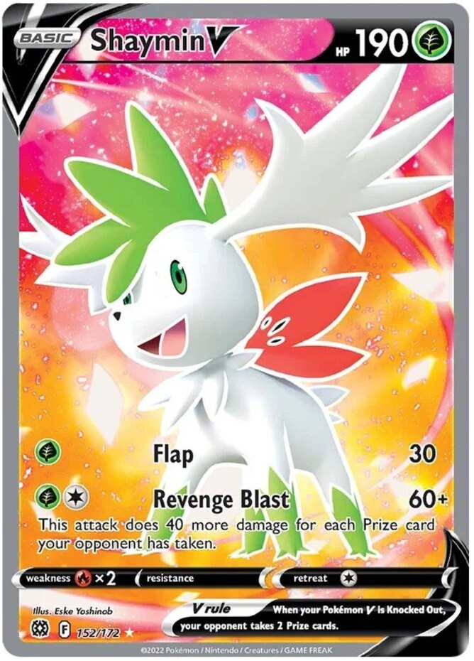 Pokemon Shaymin V - 152/172 - Full Art Ultra Rare NM-Mint Brilliant Stars