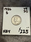 KEY VF+ 1926-S Mercury Dime, lightly toned reverse.