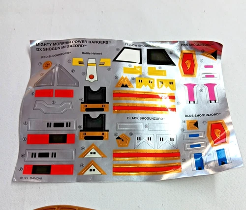VTG Power Rangers Shogun Megazord Sticker decals 90s DX MUTEKI ALIEN 1995 Bandai