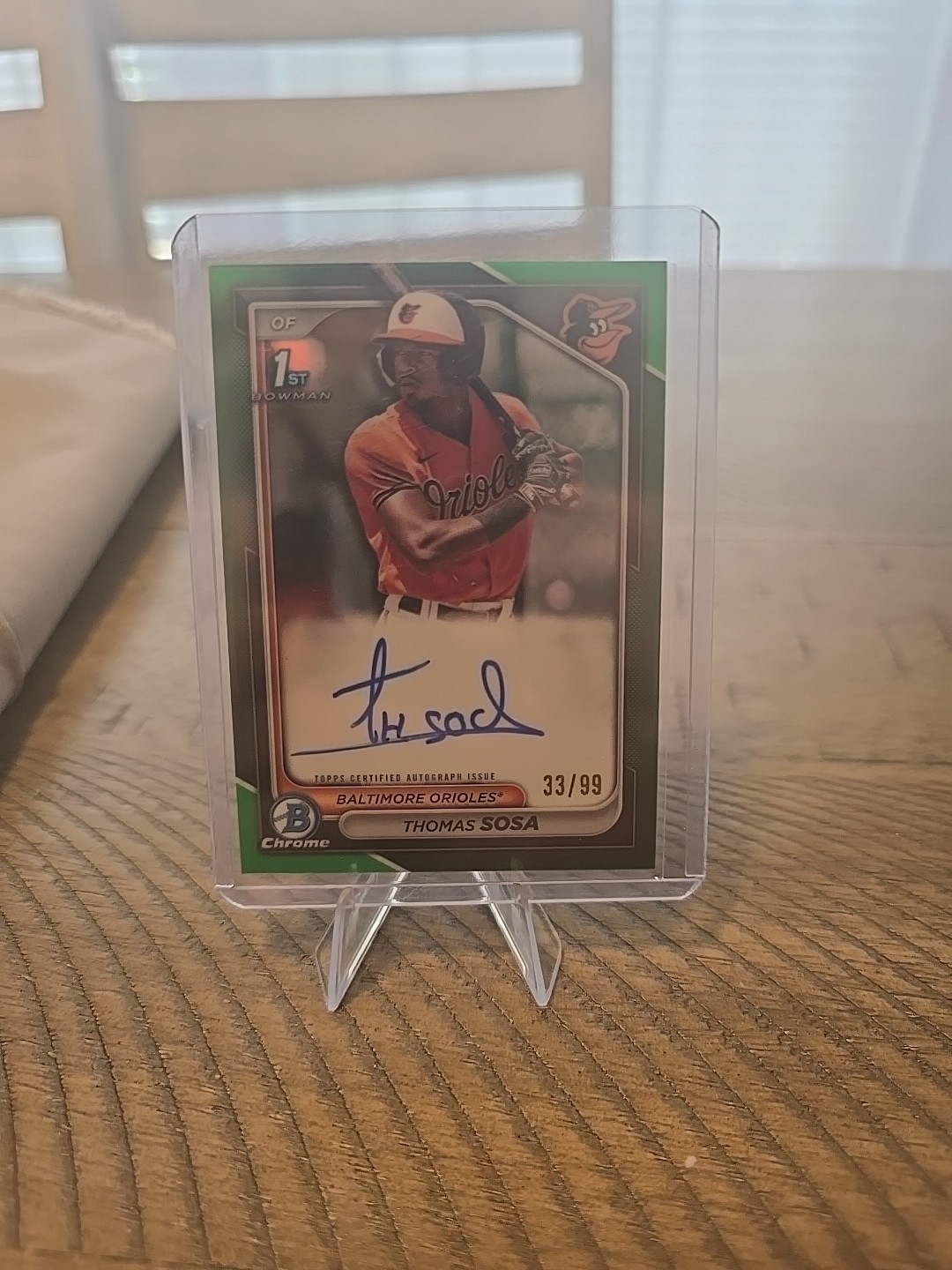 2024 Bowman Chrome - Prospect Autographs Thomas Sosa #CPA-TS Green Refractor /99