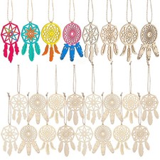 Wood Dream Catcher Ornament: 11.00X7.50X0.20cm 4.32X2.95X0.08in , Brown