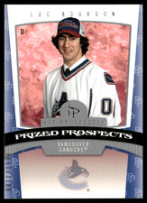 Luc Bourdon 2006-07 Fleer Hot Prospects Prized Rookie Card #182 RC /1999 Canucks. rookie card picture