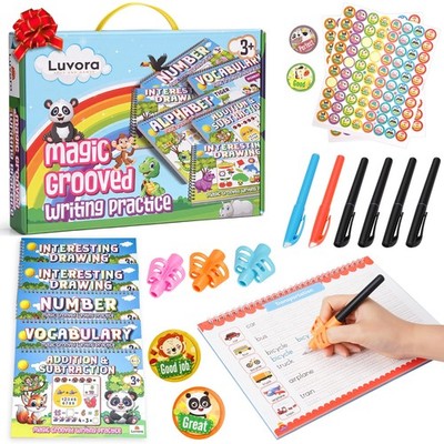 Magic Grooved Writing Practice for Kids Age 3 5 Reusable Tracing Books & Prescho