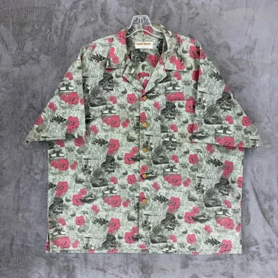 Hamp Shirt Eagle Crest Mens Military Tanks Planes Hibiscus Hawaiian Shirt XXL - Image 1 of 4