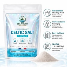 Sea Mount Naturals Celtic Sea Salt Fine Ground, Unrefined Grey, 1.1 lb