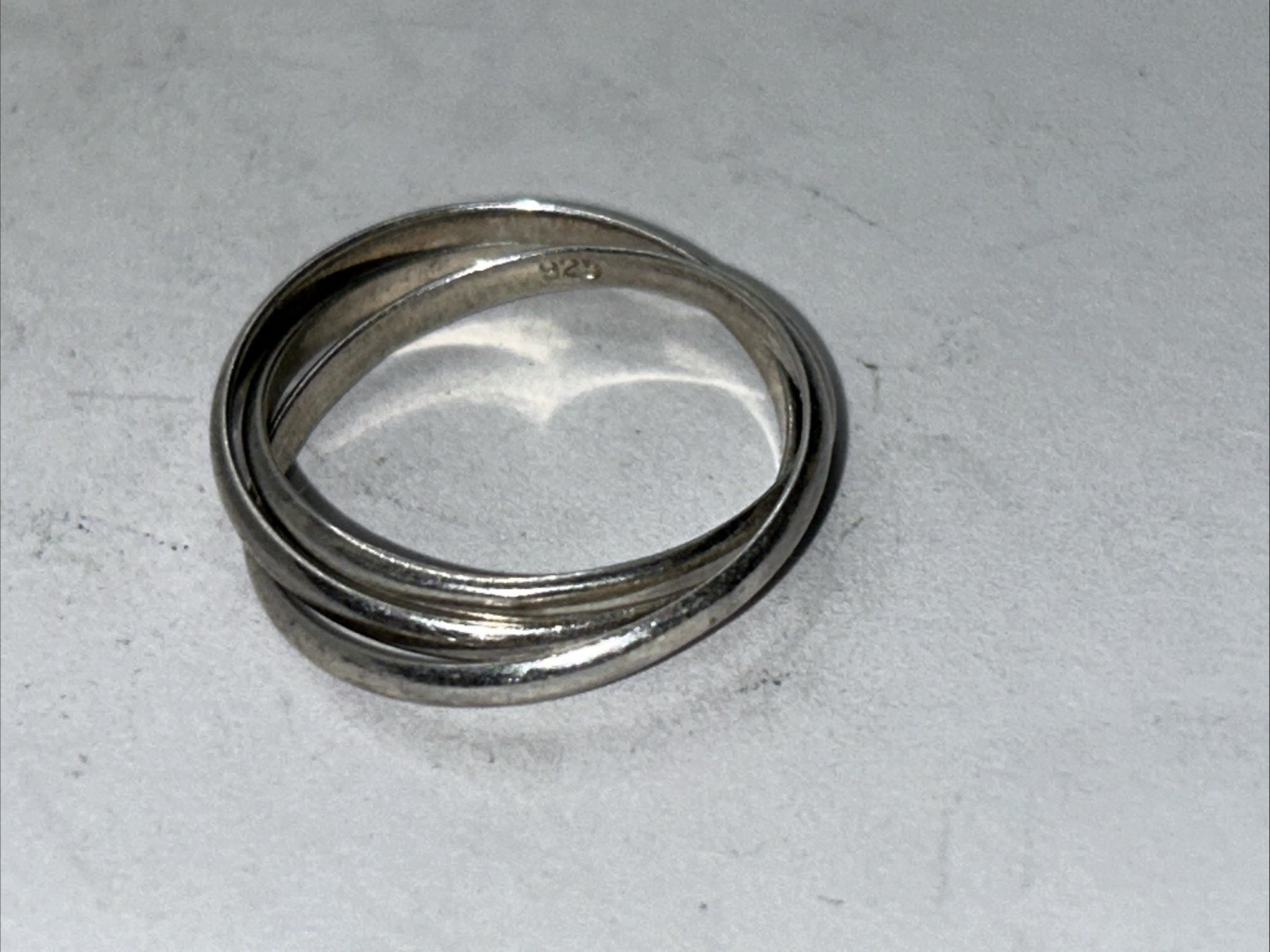 925 Sterling Silver Three Interlocking Bands Ring… - image 3