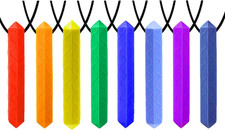 Chew Necklaces for Sensory Kids 8 Pcs Diamond Shape Sensory Chewy Toys for Autis