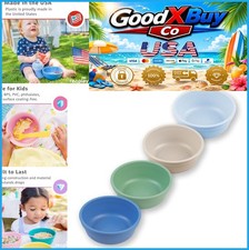 Toddler Bowls Set of 4 12oz Recycled Plastic Deep Dishwasher Microwave Safe
