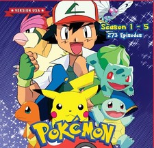 Pokemon Season 1-5 Indigo League Orange Island Johto Journey Johto League Anime