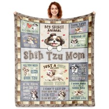 Gifts for Women Girl Blanket 60''x50'', ShihTzus Gifts for Shih Tzu 60"x50"