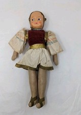 Vintage Sawdust Filled Composition Polish Bambino Doll Folk Art Costume Poland