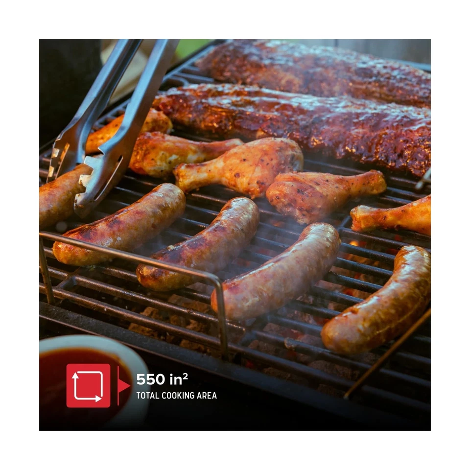 Parrilla de carbón de barril Nexgrill de 22" con estante lateral, 550 cuadrados de espacio de cocción,... Foto 4 de 4
